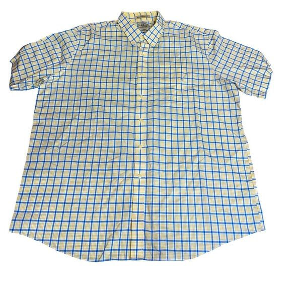 L.L BEAN Men's Shirt Size XL Traditional Fit Plaid Blue Short Sleeve Button Up - Picture 1 of 1